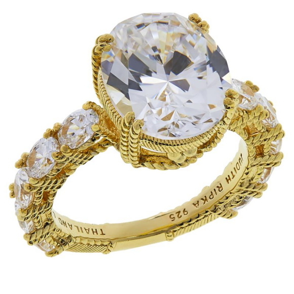 Judith Ripka Jewelry - NEW Judith Ripka 14K Clad Silver Diamonique Ring